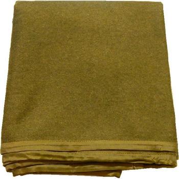 Khaki Wool Blanket New Wartime WWII Style Blanket with Bound edges