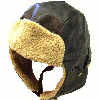 Brown Faux Leather Flyers Hat