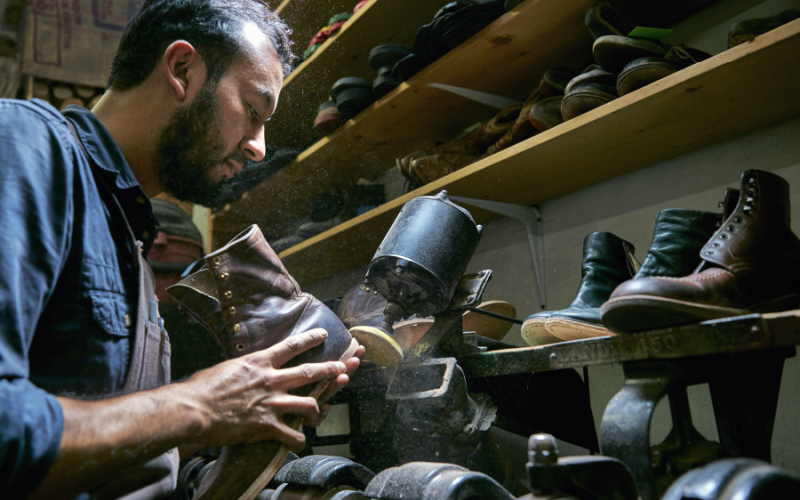 Shoemaker Making Boots