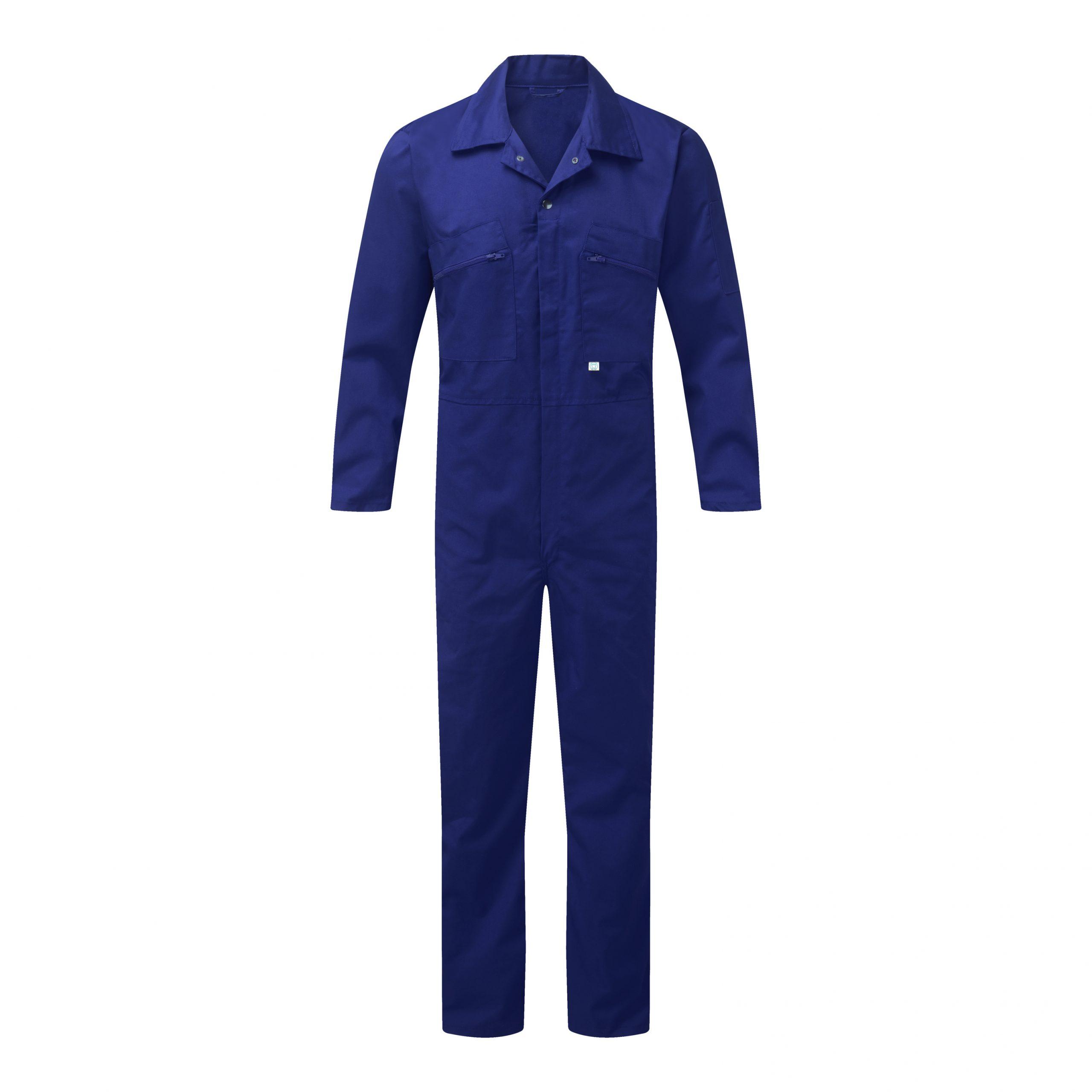 Navy Blue Poly cotton press stud fronted Boiler Suit coverall