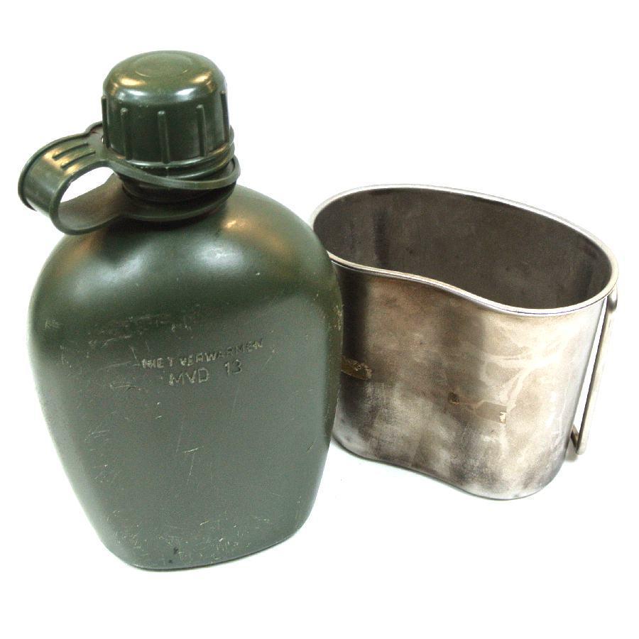 military flask with cup