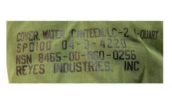 Plastic Military Flask with US military cover olive water bottle and cover - main image