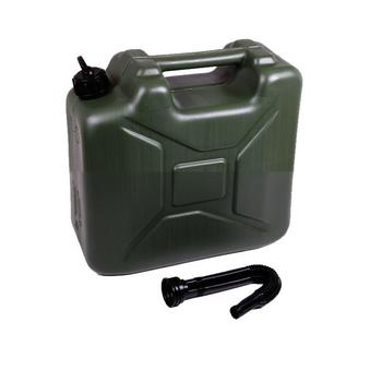 Green Plastic 10 Litre Plastic Fuel Can New Tough can - main image