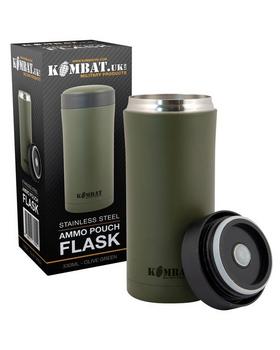 Ammo Flask Stainless Steel Thermal Mug / Ammo Pouch Screw Top Flask In Olive Or Black - main image