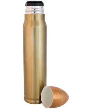 Bullet Flask Stainless Steel Vacuum Flask, Gold Coloured Large Bullet Shape Steel Flask - main image