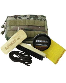 MTP Molle boot cleaning kit with brown polish and laces