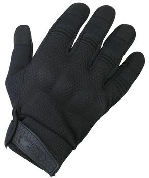 Black Recon tactical Leather Combat Gloves with Reinforced Knuckle 