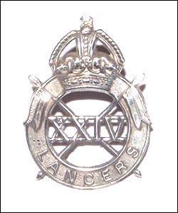 The 24th Lancers White Metal Cavalry Cap Badge