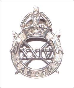 The 24th Lancers White Metal Cavalry Cap Badge - main image
