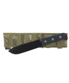 Heavy Weight Knife British Army Style Blackened Blade With BTP Multicam Style Sheath - main image