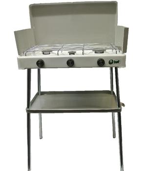 Triple Burner stove Free standing with windshield Or Stands on Legs New Italian Made - main image