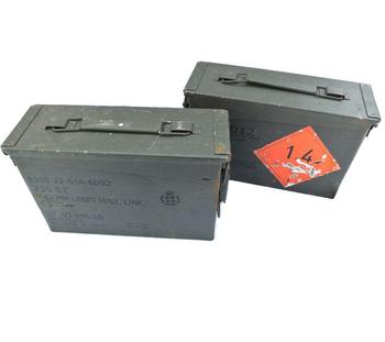 30 Cal Ammo Box 7.62 mm Used Olive Steel 30 Cal Storage Tin - main image