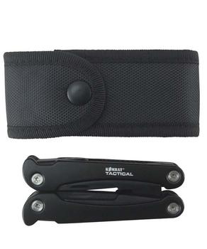 Kombat Black Multi Tool, Black Tactical General Purpose Pliers, Wirecutter Tool With Pouch - main image