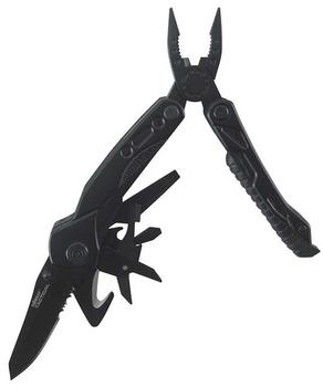 Black Commando Multi Tool Locking Blade Tactical Kombat Folding Pocket Tool - main image