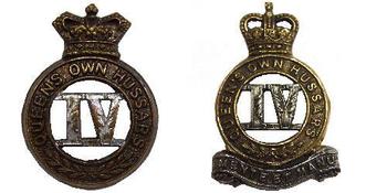 Queens Own Hussars Cavalry Cap Badge to the 4th Queens Own Hussars