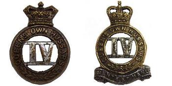 Queens Own Hussars Cavalry Cap Badge To The 4th Queens Own Hussars - main image