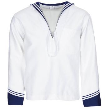 Italian Military Issue White Sailors Top With Blue Collar - main image