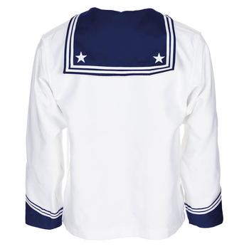 Italian Military Issue White Sailors Top With Blue Collar - main image