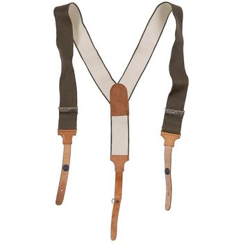 Braces NVA East German Strong Wide Army Issue Single Ended Leather Braces / Suspenders - main image