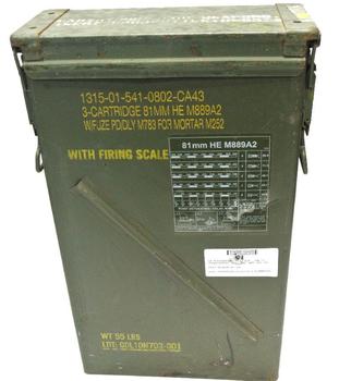 Metal Ammo Box US Military Issue 81mm Olive Ammo Box In 2 Sizes - main image
