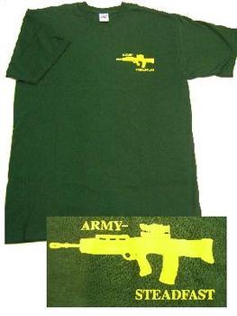 Green T Shirt Cotton Army Steadfast  T shirt - New