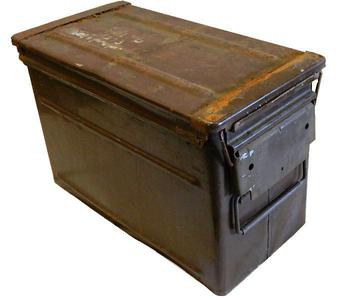 Large Steel ammo box Brown RAF avionic storage / ammo box - main image