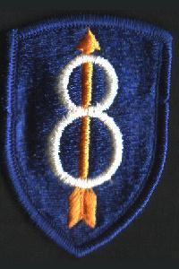 WWII Style US Army Cloth Badge Of The 8th Infantry WW2 Style - main image