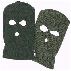 Warm Thinsulate Lined 3 Hole Balaclava in Green Or Black