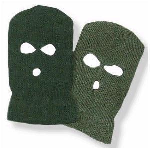 Balaclava 3 Hole acrylic Balaclava in Olive 3 holes, New 