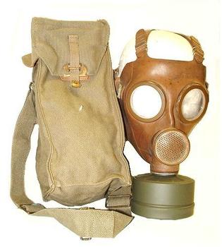 Belgium / French Gas mask WWII Style Vintage Respirator with Webbing Bag and Filter