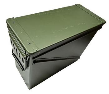Large Green Metal Ammo Box Tough U.S. Military M548 40mm Steel Storage Box LSA2 / L24A1 - main image
