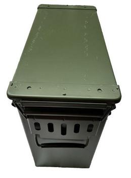 Large Green Metal Ammo Box Tough U.S. Military M548 40mm Steel Storage Box LSA2 / L24A1 - main image