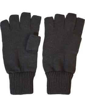 Fingerless Gloves Unlined Acrylic Mittens In Black Or Olive - main image
