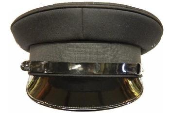 Black Chauffeur Cap Guards Station Master Uniform Peaked Visor Hat Cap, New - main image