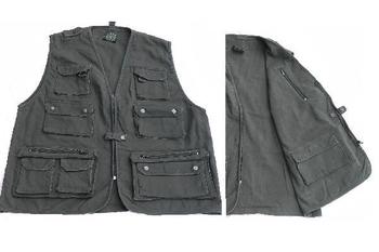 Black Moleskin Multi pocket fishing / shooting / photography waistcoat Vest