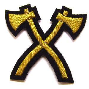 Gold wire trade badge - axe