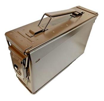 Brown 30 Cal 7.62mm H84 Small Arms Genuine British Army Issue - Heavier Steel Ammo Box New - main image