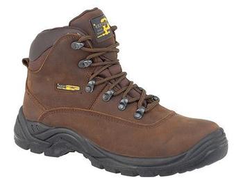 Grafters Dark Brown Hiker Style Steel Toe Safety Boot with Steel Midsole (M216B)