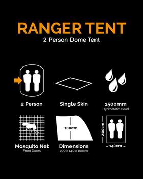 BTP Ranger Tent, Lightweight 2 Person Single Skin Practical Camo Dome Tent - main image