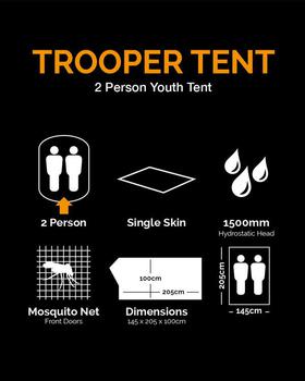 BTP Trooper Ridge Tent Classic Single Skin 2 Person Ridge Tent, Kombat - main image