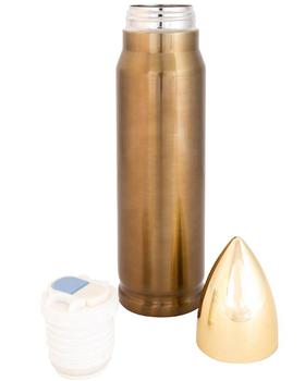 Bullet Flask Stainless Steel Vacuum Flask, Gold Coloured Large Bullet Shape Steel Flask - main image