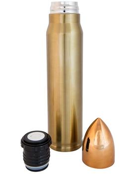 Bullet Flask Stainless Steel Vacuum Flask, Gold Coloured Large Bullet Shape Steel Flask - main image