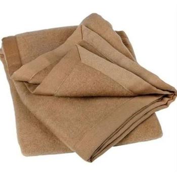 Wool Blanket British Army Issue Officers Single / Double size Blankets New 80% Wool Biscuit / Cream / White - main image