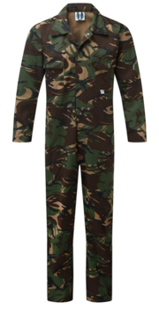 Camo Coverall Woodland Camo Poly Cotton Boiler suits overall Adult Size