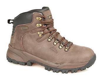 Hiking Boots Brown Crazy Leather Canyon Water Resistant 1 Piece Walking Boots (M027BN)