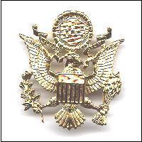 WWII Style Gold Colour Gilt Metal Finish U.S. Cap Badge