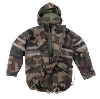 French CCE Laminated Short Camo Waterproof Jacket / coat with hood