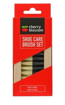 Shoe Brush Set 2 Small Shoe brushes Cherry Blossom Applicator and Buffing Brush - main image