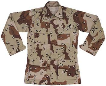 Choc Chip BDU Jacket Genuine U.S. Military Issue 1980's Vintage Desert Choc Chip Combat Shirt 