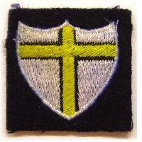 British Cloth 8th Army div sign - shield with a cross